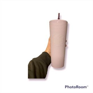 Lilac Grid Venti Starbucks cup